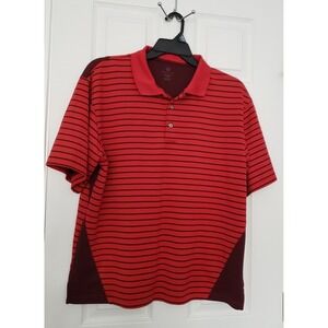 Pro Tour Golf Polo Size Large Orange/Brown Stripe